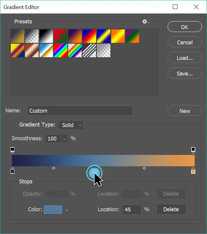 Add a third color stop.