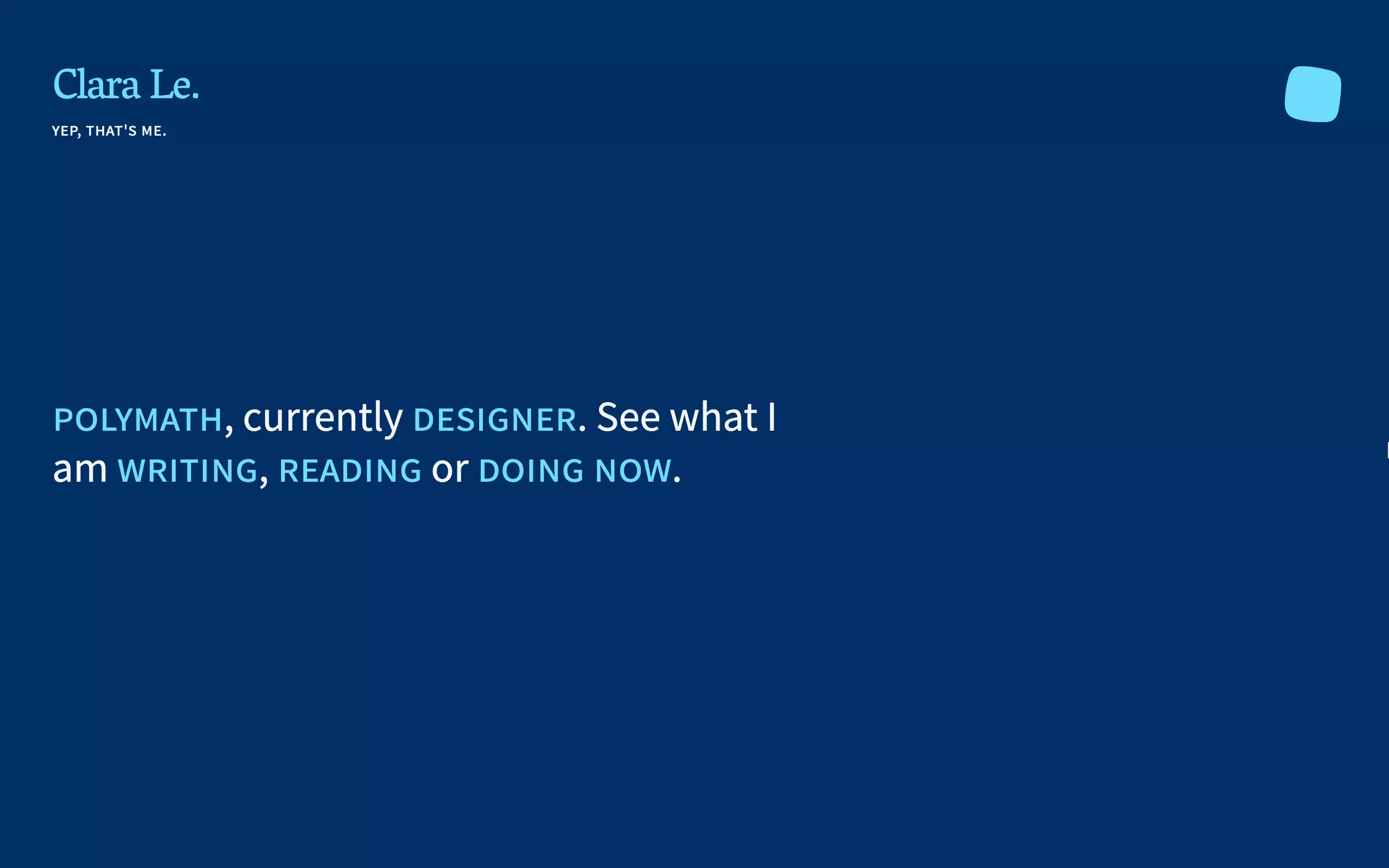 Screenshot of the homepage